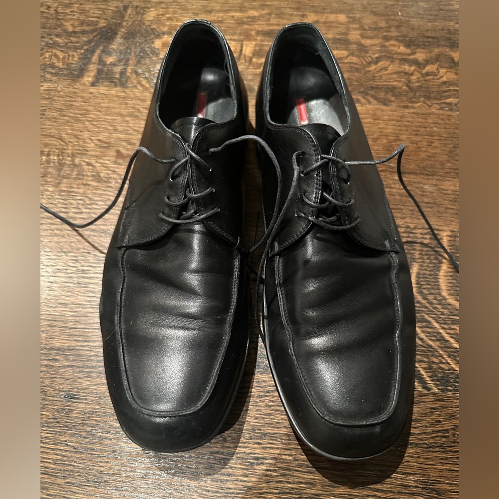 Prada Men’s Dress Shoes E1647 Black Leather Size 8.5